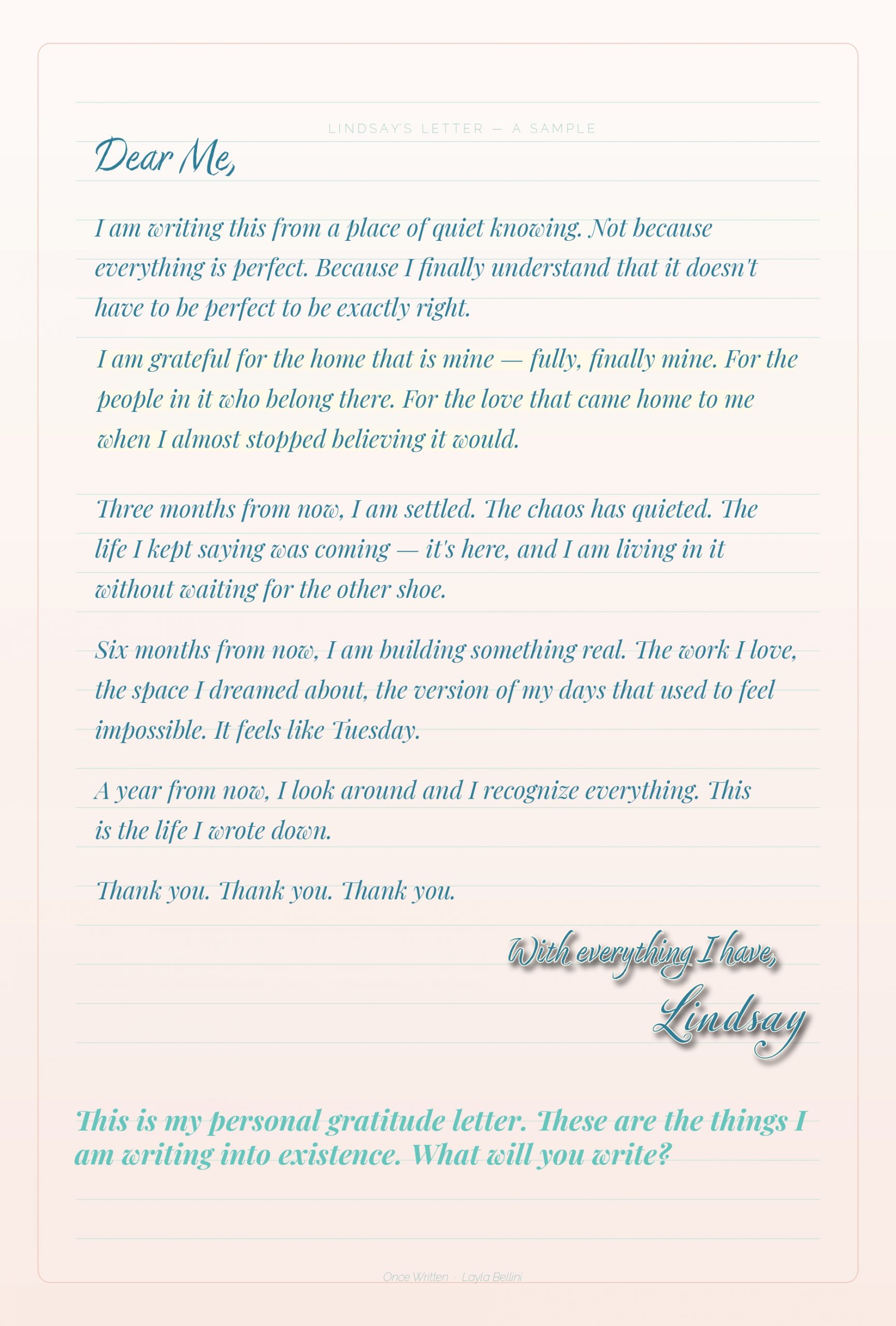Once Written interior journal page